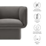Roskilde Performance Velvet Accent Chair in Storm Gray