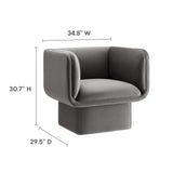 Roskilde Performance Velvet Accent Chair in Storm Gray