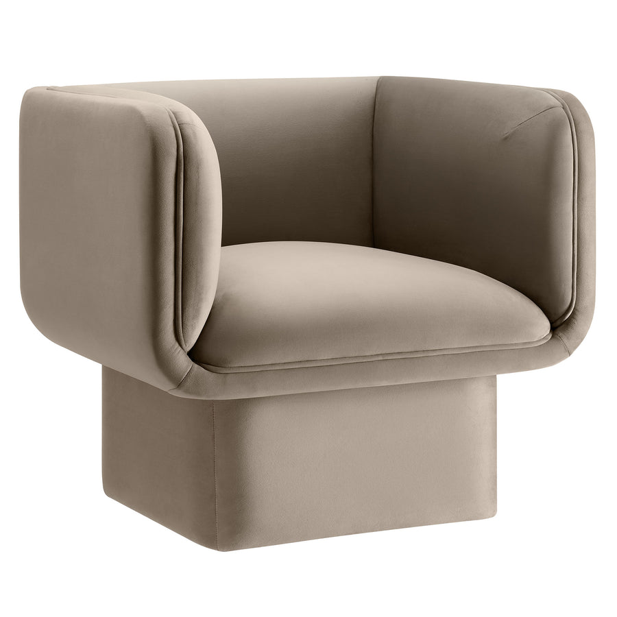 Roskilde Performance Velvet Accent Chair in Taupe