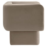 Roskilde Performance Velvet Accent Chair in Taupe