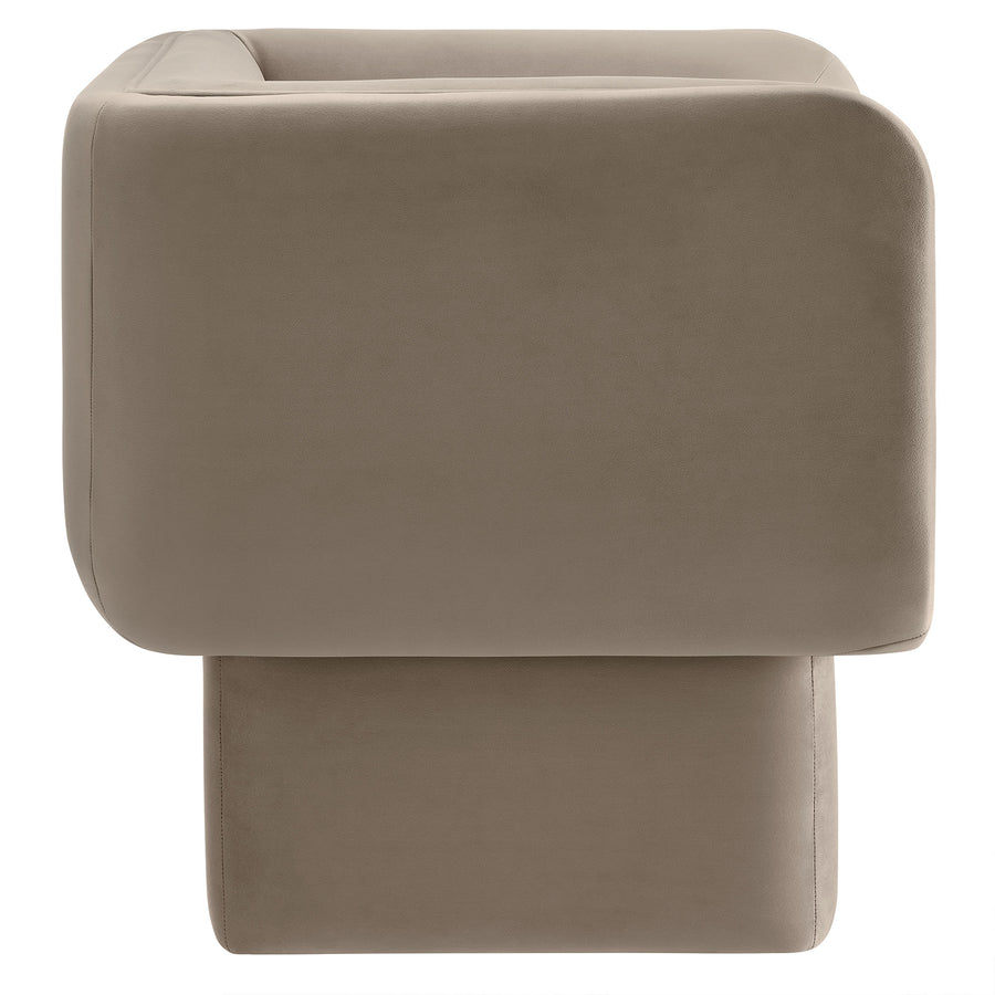 Roskilde Performance Velvet Accent Chair in Taupe