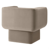 Roskilde Performance Velvet Accent Chair in Taupe