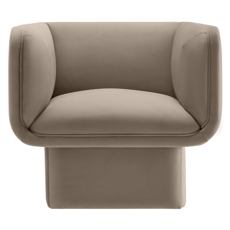 Roskilde Performance Velvet Accent Chair in Taupe