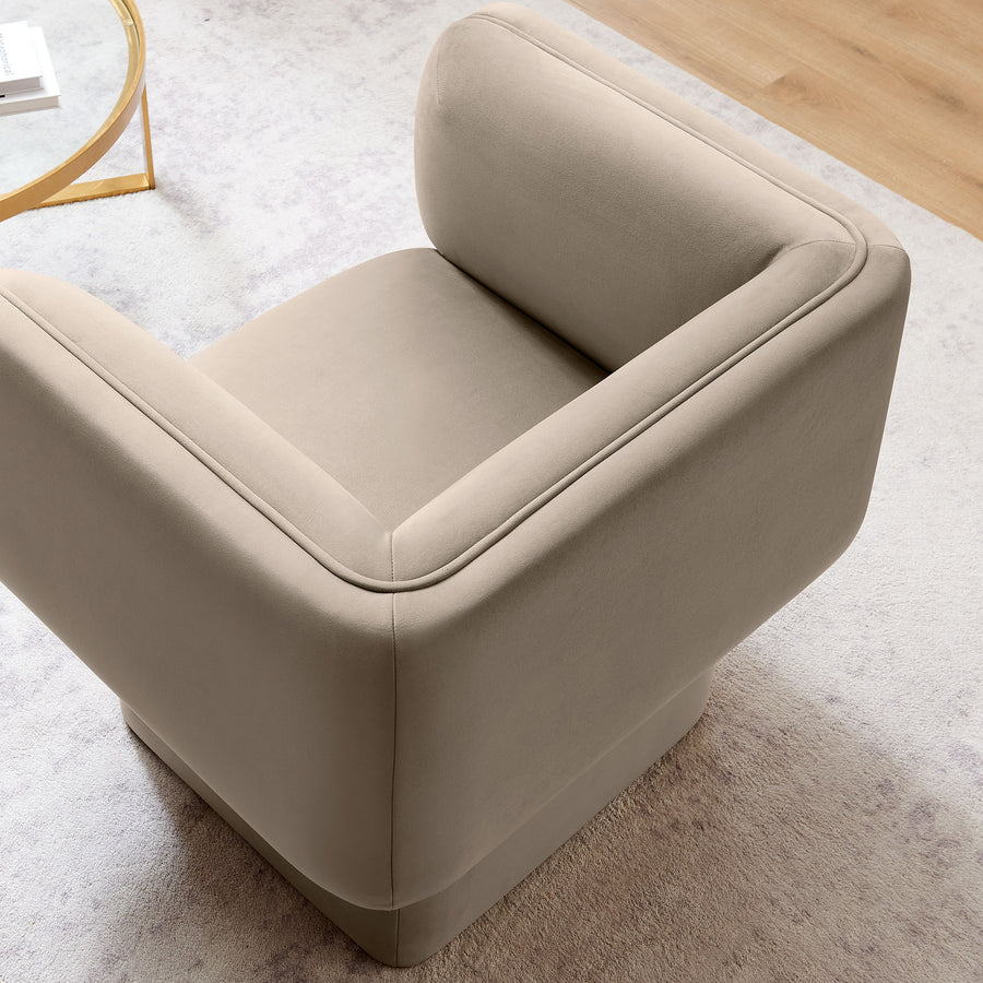 Roskilde Performance Velvet Accent Chair in Taupe