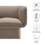 Roskilde Performance Velvet Accent Chair in Taupe