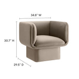 Roskilde Performance Velvet Accent Chair in Taupe