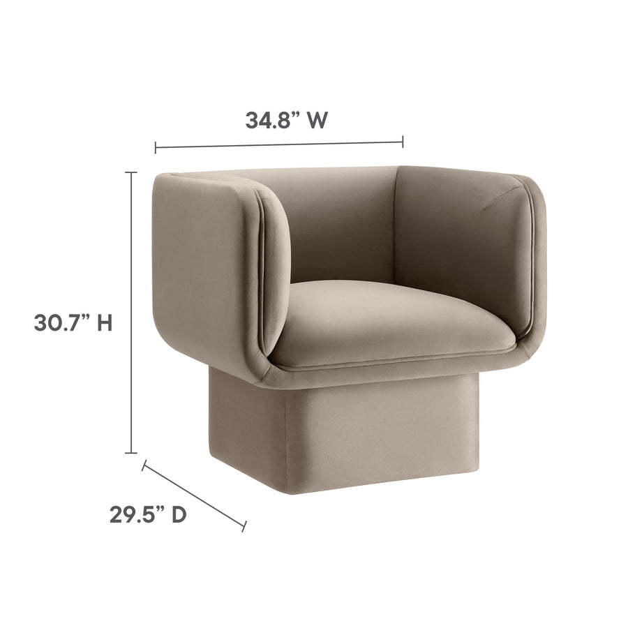Roskilde Performance Velvet Accent Chair in Taupe