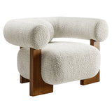 Saxifrage Boucle Accent Chair in Pearl