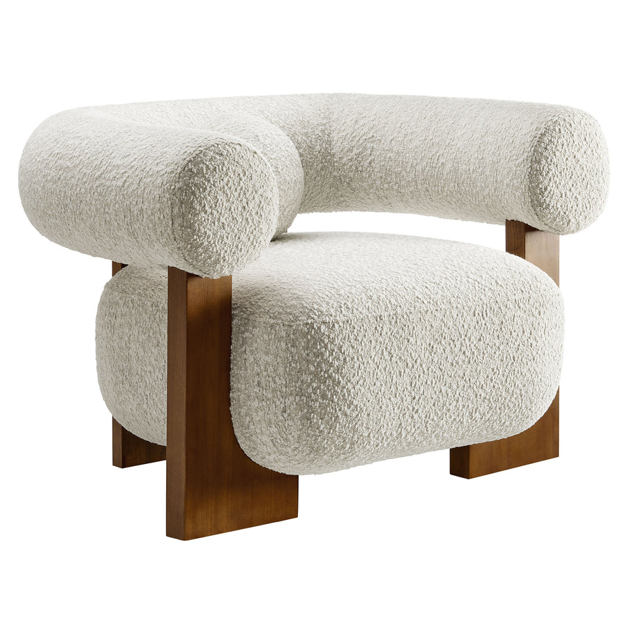 Saxifrage Boucle Accent Chair in Pearl