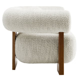 Saxifrage Boucle Accent Chair in Pearl