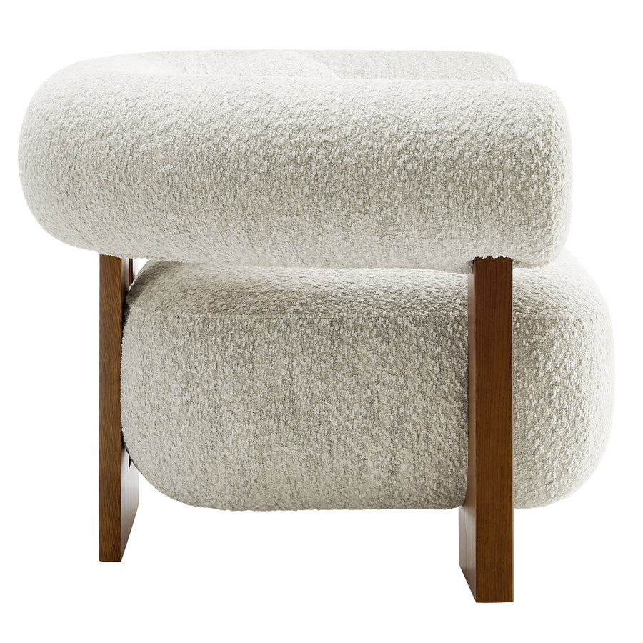 Saxifrage Boucle Accent Chair in Pearl