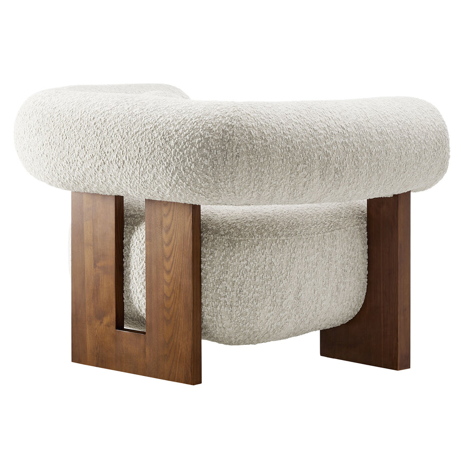 Saxifrage Boucle Accent Chair in Pearl
