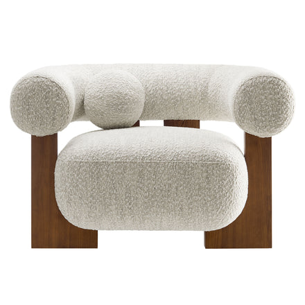 Jace Boucle Accent Chair in Pearl