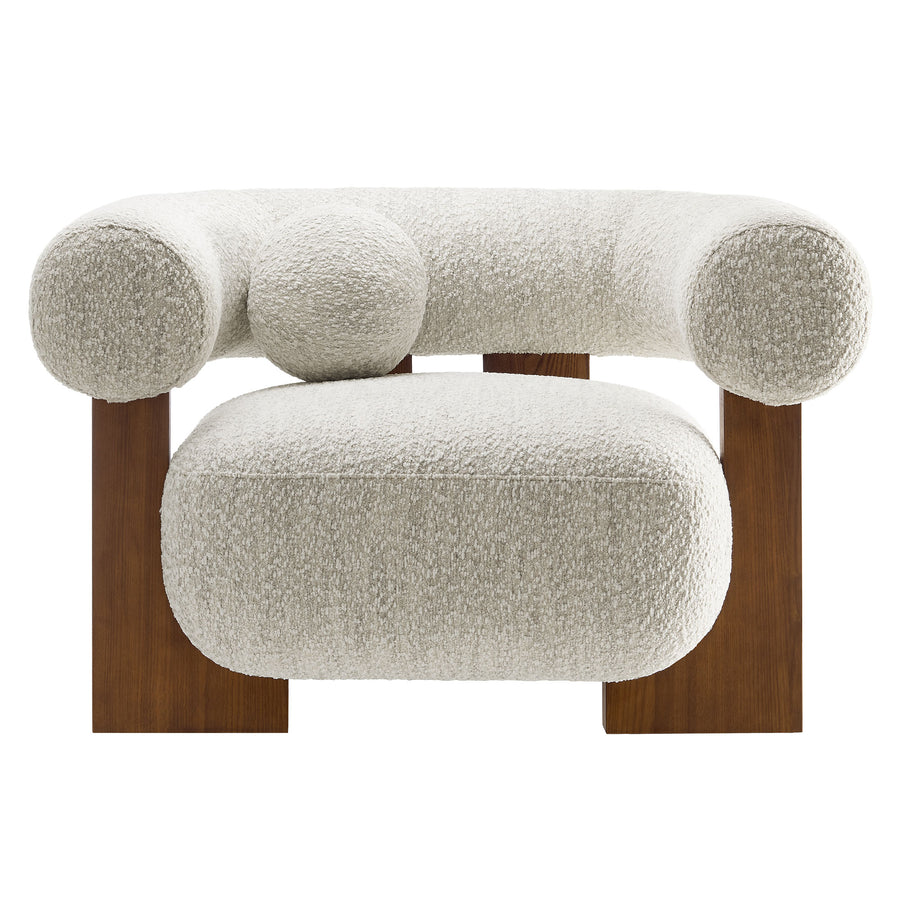 Saxifrage Boucle Accent Chair in Pearl