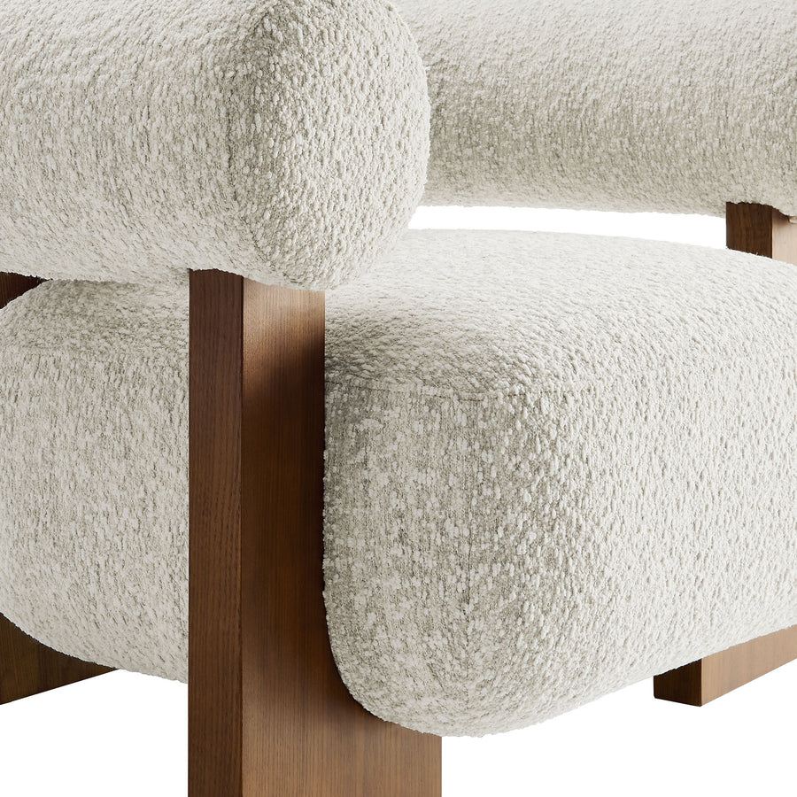 Saxifrage Boucle Accent Chair in Pearl
