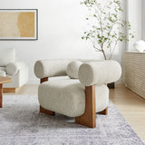 Saxifrage Boucle Accent Chair in Pearl