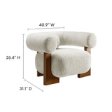 Saxifrage Boucle Accent Chair in Pearl