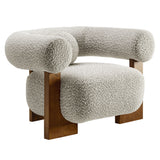 Saxifrage Boucle Accent Chair in River Rock