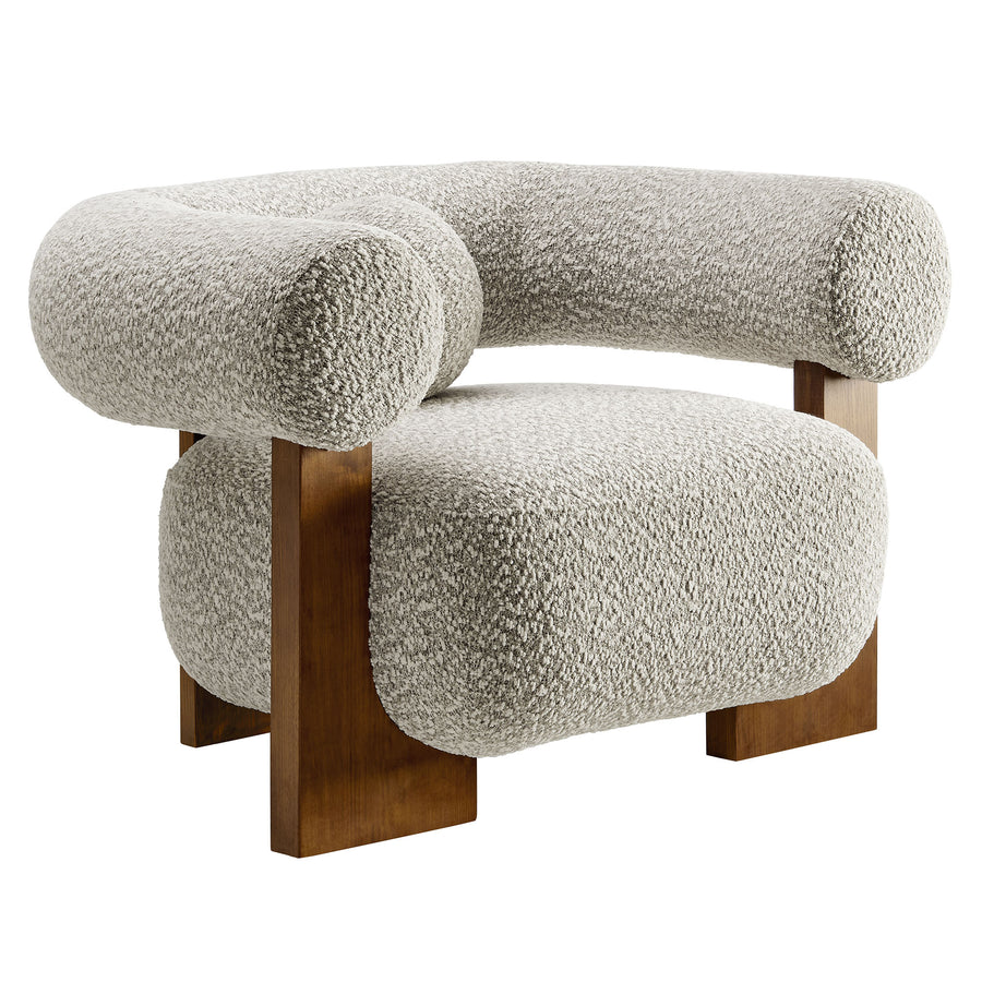 Saxifrage Boucle Accent Chair in River Rock