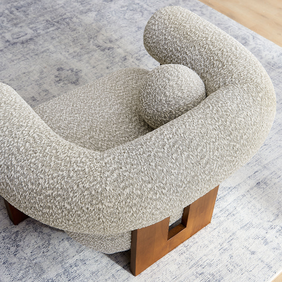 Saxifrage Boucle Accent Chair in River Rock
