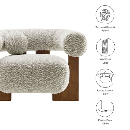 Jace Boucle Accent Chair in River Rock