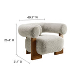 Saxifrage Boucle Accent Chair in River Rock
