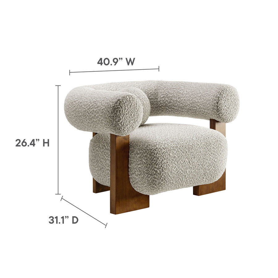 Saxifrage Boucle Accent Chair in River Rock