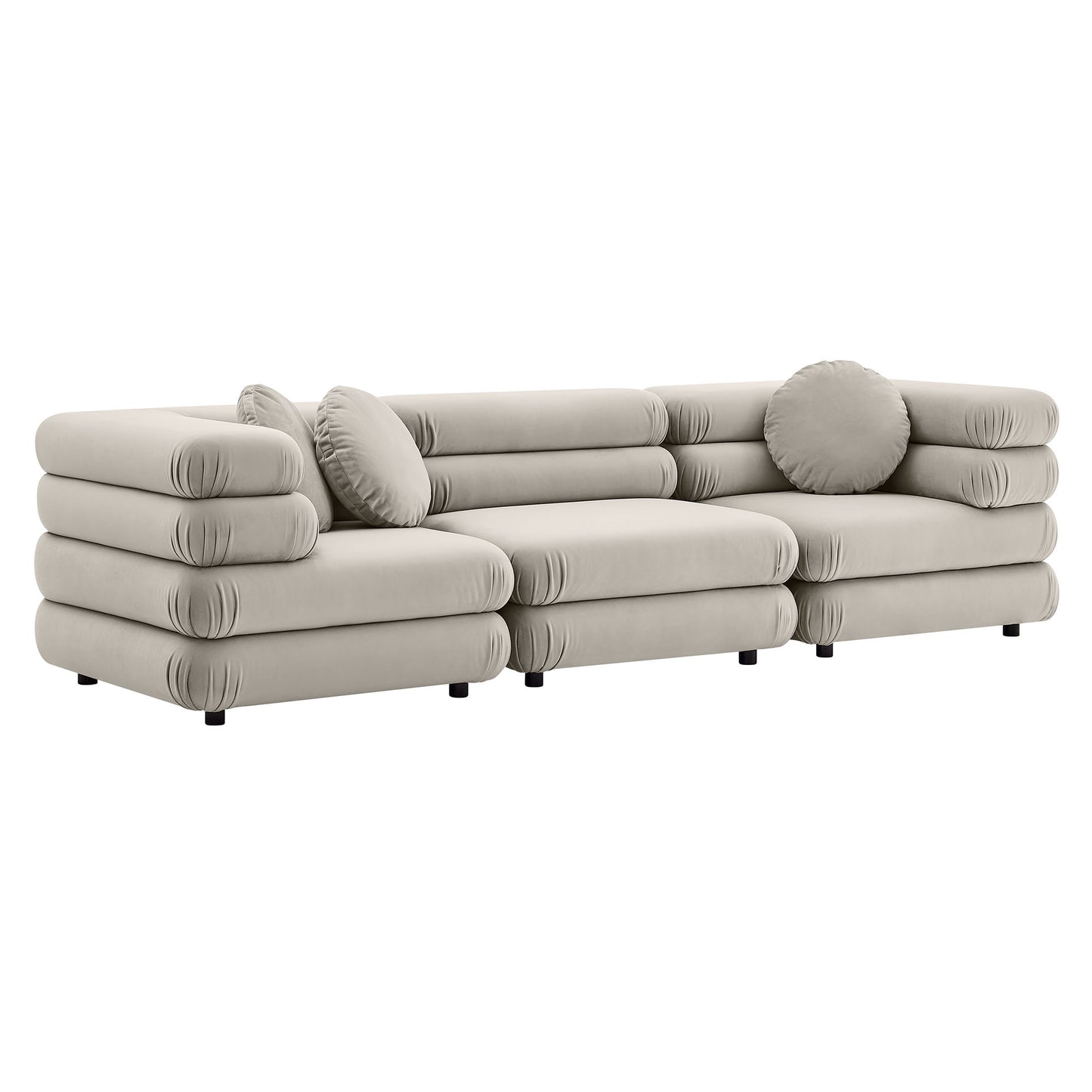 Jubilee 3-Piece Modular Performance Velvet Sectional Sofa by Furniture for America