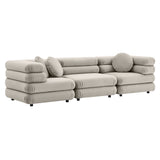 Beckett 3-Piece Modular Performance Velvet Sectional Sofa in Almond