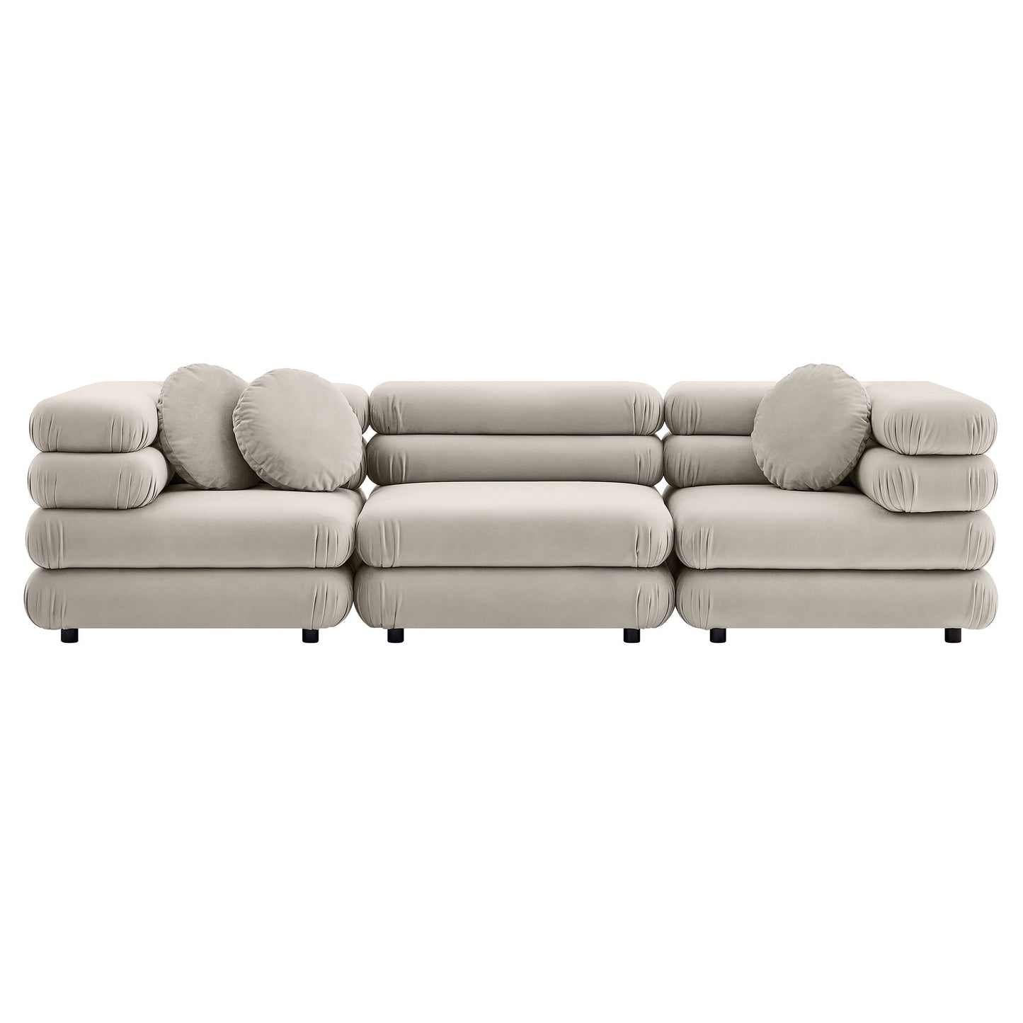 Jubilee 3-Piece Modular Performance Velvet Sectional Sofa by Furniture for America