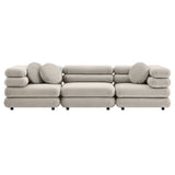Beckett 3-Piece Modular Performance Velvet Sectional Sofa in Almond