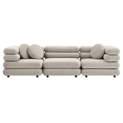 Jubilee 3-Piece Modular Performance Velvet Sectional Sofa by Furniture for America