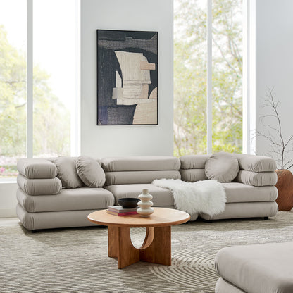 Jubilee 3-Piece Modular Performance Velvet Sectional Sofa by Furniture for America