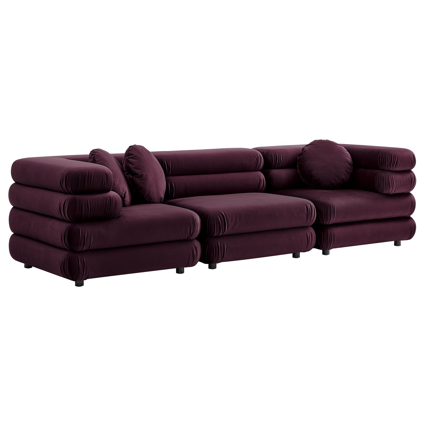 Jubilee 3-Piece Modular Performance Velvet Sectional Sofa by Furniture for America