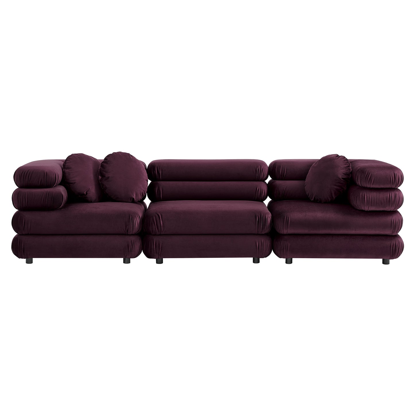 Jubilee 3-Piece Modular Performance Velvet Sectional Sofa by Furniture for America