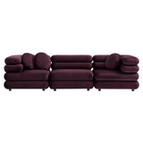 Beckett 3-Piece Modular Performance Velvet Sectional Sofa in Mulberry