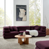 Beckett 3-Piece Modular Performance Velvet Sectional Sofa in Mulberry