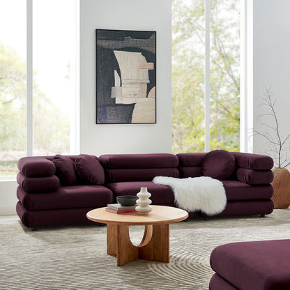 Jubilee 3-Piece Modular Performance Velvet Sectional Sofa by Furniture for America