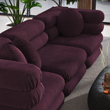 Beckett 3-Piece Modular Performance Velvet Sectional Sofa in Mulberry