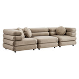 Beckett 3-Piece Modular Performance Velvet Sectional Sofa in Taupe