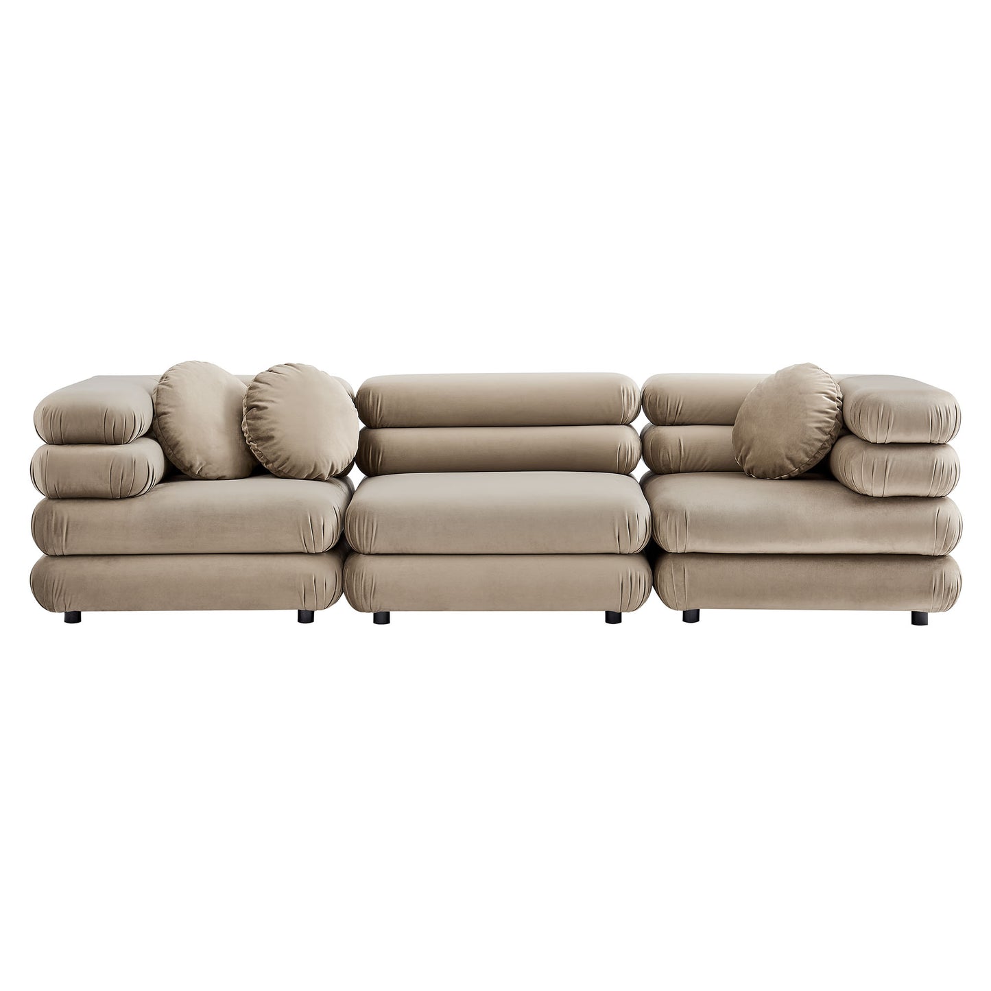 Jubilee 3-Piece Modular Performance Velvet Sectional Sofa by Furniture for America