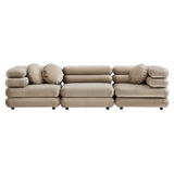 Beckett 3-Piece Modular Performance Velvet Sectional Sofa in Taupe