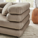 Beckett 3-Piece Modular Performance Velvet Sectional Sofa in Taupe