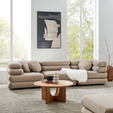 Beckett 3-Piece Modular Performance Velvet Sectional Sofa in Taupe