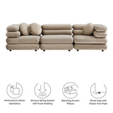 Beckett 3-Piece Modular Performance Velvet Sectional Sofa in Taupe