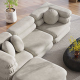 Beckett 4-Piece Modular Performance Velvet Sectional Sofa in Almond