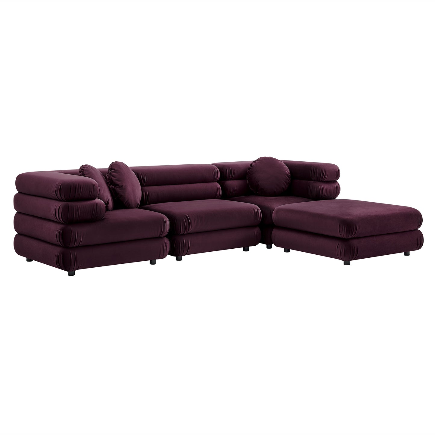 Jubilee 4-Piece Modular Performance Velvet Sectional Sofa by Furniture for America