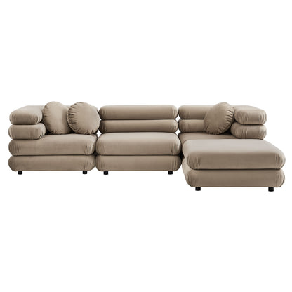 Jubilee 4-Piece Modular Performance Velvet Sectional Sofa by Furniture for America