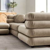 Beckett 4-Piece Modular Performance Velvet Sectional Sofa in Taupe