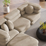Beckett 4-Piece Modular Performance Velvet Sectional Sofa in Taupe